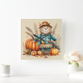 かわいいカカシの壁時計 スクエア壁時計 (ホーム)