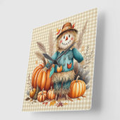 かわいいカカシの壁時計 スクエア壁時計 (傾斜)