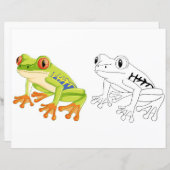 かわいいカガエルのカラーリングページ (正面/裏面)