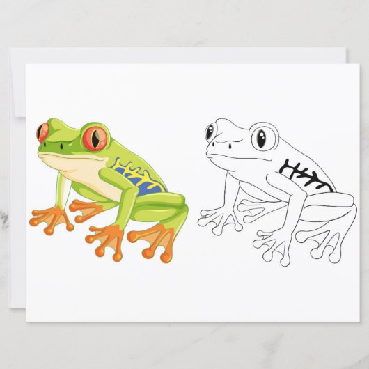 かわいいカガエルのカラーリングページ (正面)