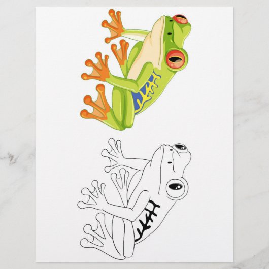 かわいいカガエルのカラーリングページ チラシ (正面)