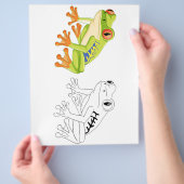 かわいいカガエルのカラーリングページ チラシ (手)