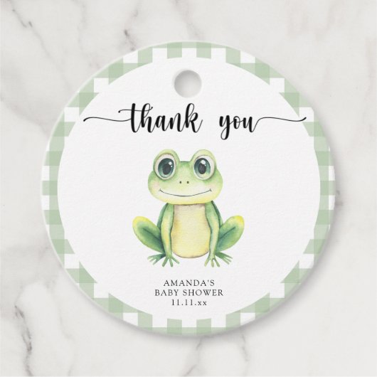 かわいいカガエルの赤ちゃん感謝していシャワーあなた フェイバータグ (正面)
