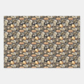 かわいいカキの貝真珠タイル ラッピングペーパーシート (正面2)