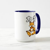 かわいいカキ狐の柿ユーモア日本動物 マグカップ (正面右)