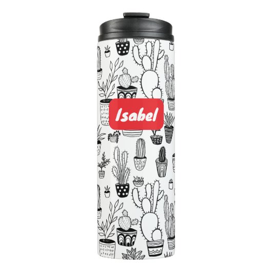 かわいいカクタスのポット植物のパターン オーダーメイド ギフト タンブラー (正面)
