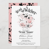 かわいいカクテルハロウィーンブライダルシャワー招待状 (正面/裏面)