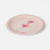 かわいいカクテルユーモアイラスト、女子会 ペーパープレート (アングル)