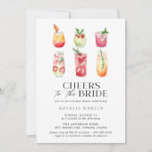 かわいいカクテル |シンプルおもしろい夏ブライダルシャワー 招待状 (正面)
