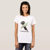 かわいいカササギの鳥,野鳥観察,自然,野生動物,庭 Tシャツ (正面フル)
