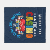 かわいいカジノの恋人の名前を追加 フリースブランケット (正面(横))