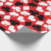 かわいいカジノカードスーツのパターンパーティーラップ ラッピングペーパー (角)