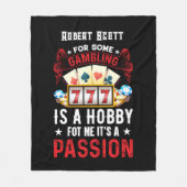 かわいいカジノ賭博の追加の名前 フリースブランケット (正面)