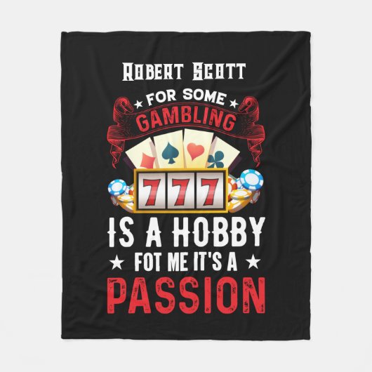 かわいいカジノ賭博の追加の名前 フリースブランケット (正面)