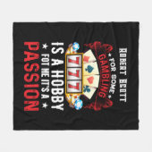 かわいいカジノ賭博の追加の名前 フリースブランケット (正面(横))