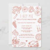 かわいいカジュアルなフレンドギビングディナーセレブレーション 招待状 (正面)