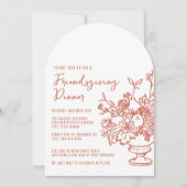 かわいいカジュアルなフレンドギビングディナーセレブレーション 招待状 (正面)