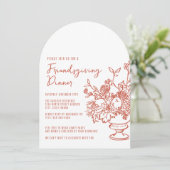 かわいいカジュアルなフレンドギビングディナーセレブレーション 招待状 (スタンド正面)