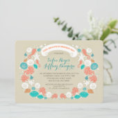 かわいいカジュアルビーチエンゲージメントパーティーの招待状 招待状 (スタンド正面)