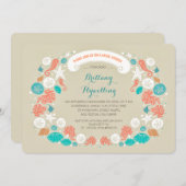 かわいいカジュアルビーチブライダルシャワー招待状 招待状 (正面/裏面)