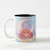 かわいいカスタマイズのがん座マグカップ ツートーンマグカップ (左)