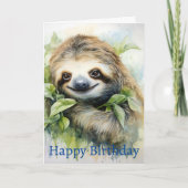 かわいいカスタマイズウォーターカラースロースデザイン カード (正面)