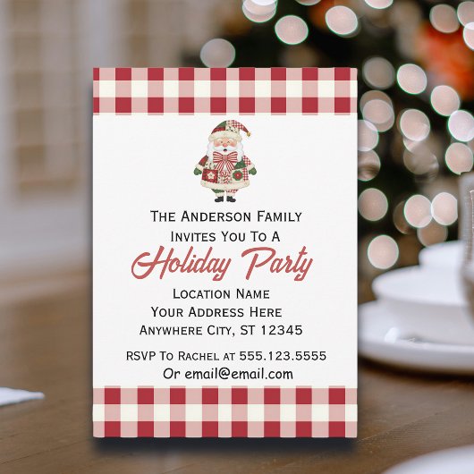 かわいいカスタマイズサンタクリスマスホリデー 招待状