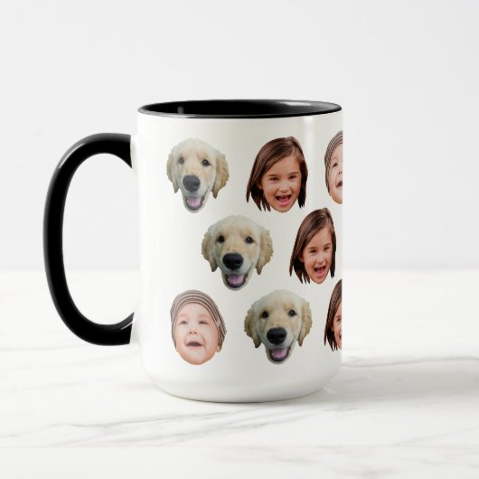 かわいいカスタマイズファミリーフェイス3枚の写真 マグカップ (左)