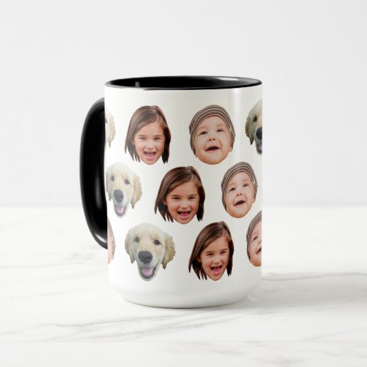 かわいいカスタマイズファミリーフェイス3枚の写真 マグカップ (正面左)