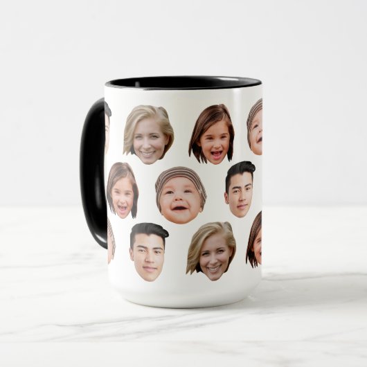 かわいいカスタマイズファミリー顔4枚の写真 マグカップ (正面左)