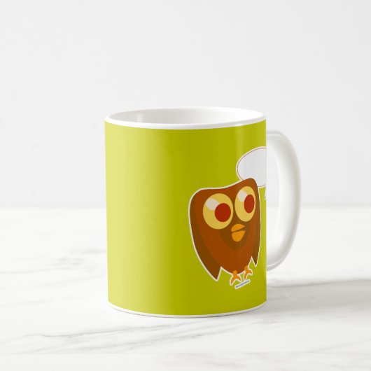 かわいいカスタマイズ可能なことわざフクロウの漫画の文字 コーヒーマグカップ (正面右)