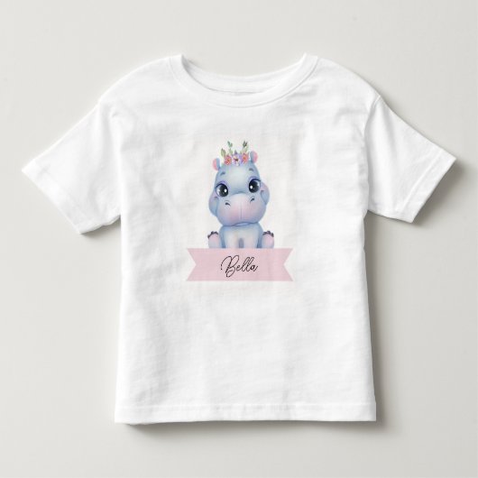 かわいいカスタマイズ可能なカバ トドラーTシャツ (正面)
