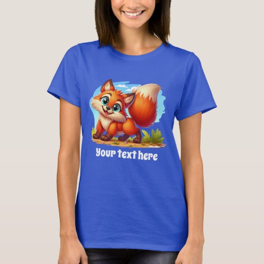 かわいいカスタマイズ可能なキツネ好き Tシャツ (正面)