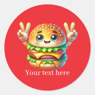 かわいいカスタマイズ可能なビジネスハンバーガー ラウンドシール