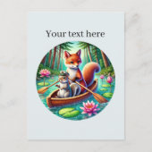 かわいいカスタマイズ可能な混合動物カヌー ポストカード (正面)