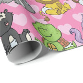 かわいいカスタマイズ可能な赤ちゃん動物 ラッピングペーパー (ロールコーナー)