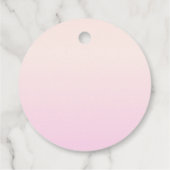 かわいいカスタマイズ可能モノグラム | ピーチ&ピンクグラデーション色 フェイバータグ (裏面)