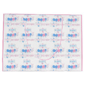 かわいいカスタマイズ子供落書きワーム描画誕生日 ラージペーパーバッグ (裏面)