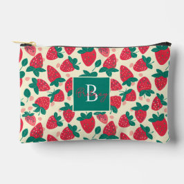 かわいいカスタムいちご柄 アクセサリーポーチ