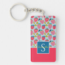 かわいいカスタムいちご柄 キーホルダー