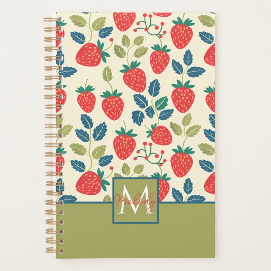 かわいいカスタムいちご柄 プランナー手帳 (正面)