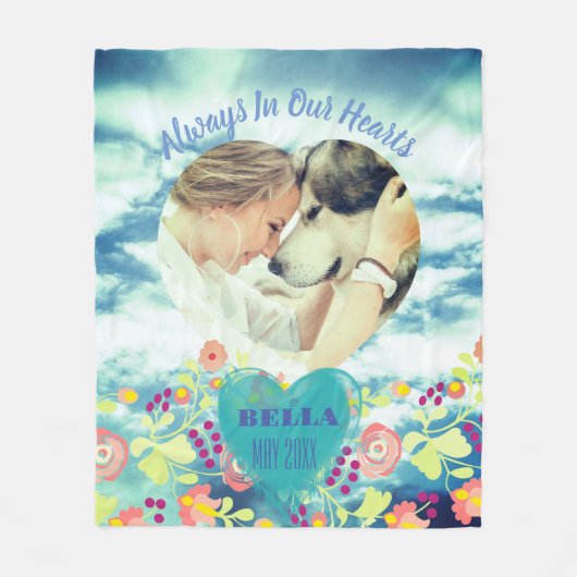 かわいいカスタムお祝いライフ記念Tシャツ フリースブランケット (正面)