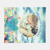 かわいいカスタムお祝いライフ記念Tシャツ フリースブランケット (正面(横))