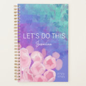 かわいいカスタムさくらんぼ咲くカラフルハート プランナー手帳 (正面)