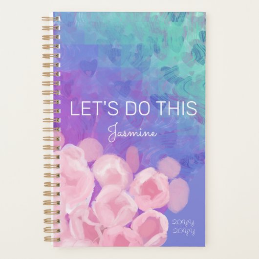 かわいいカスタムさくらんぼ咲くカラフルハート プランナー手帳 (正面)