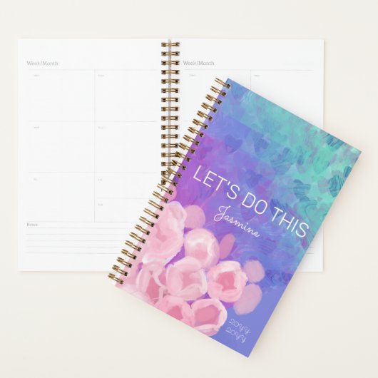 かわいいカスタムさくらんぼ咲くカラフルハート プランナー手帳 (ディスプレー)