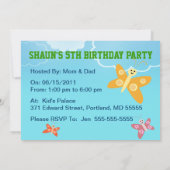 かわいいカスタムな子猫の子供の誕生日のパーティの招待状 招待状 (裏面)