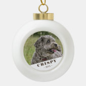 かわいいカスタムのペットドッグの写パーソナライズされた真 セラミックボールオーナメント (正面)