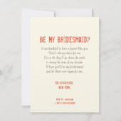 かわいいカスタムは私の花嫁の付き添いやメイド・オブ・オーナー（花嫁付き添い人） 招待状 (裏面)