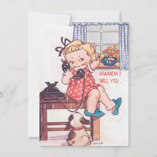 かわいいカスタムは私の花嫁の付き添いやメイド・オブ・オーナー（花嫁付き添い人） 招待状 (正面)